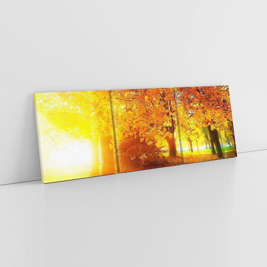 Obraz na płótnie 90x30 - Magia jesiennego lasu - las, drzewa