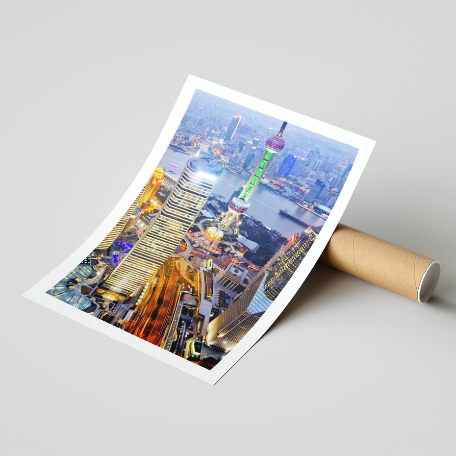 Plakat bez ramy 30x40 - Wzgórza Mieściny - wieżowce, miasto