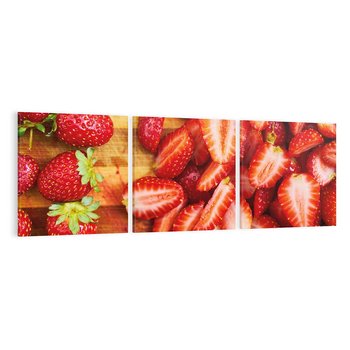 Obraz na płótnie 120x40 - Truskawki - Smak Lata w Owocowym Ogrodzie - truskawki, owoce