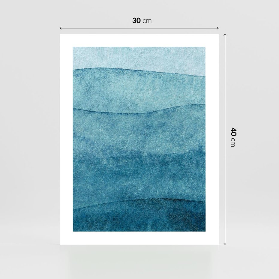 Plakat bez ramy 30x40 - Kolorowe fale akwareli - akwarela, fale