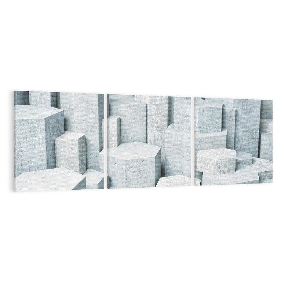 Obraz na płótnie 120x40 - Wymiarowe abstrakcje ożywiające przestrzeń - 3D, abstrakcja