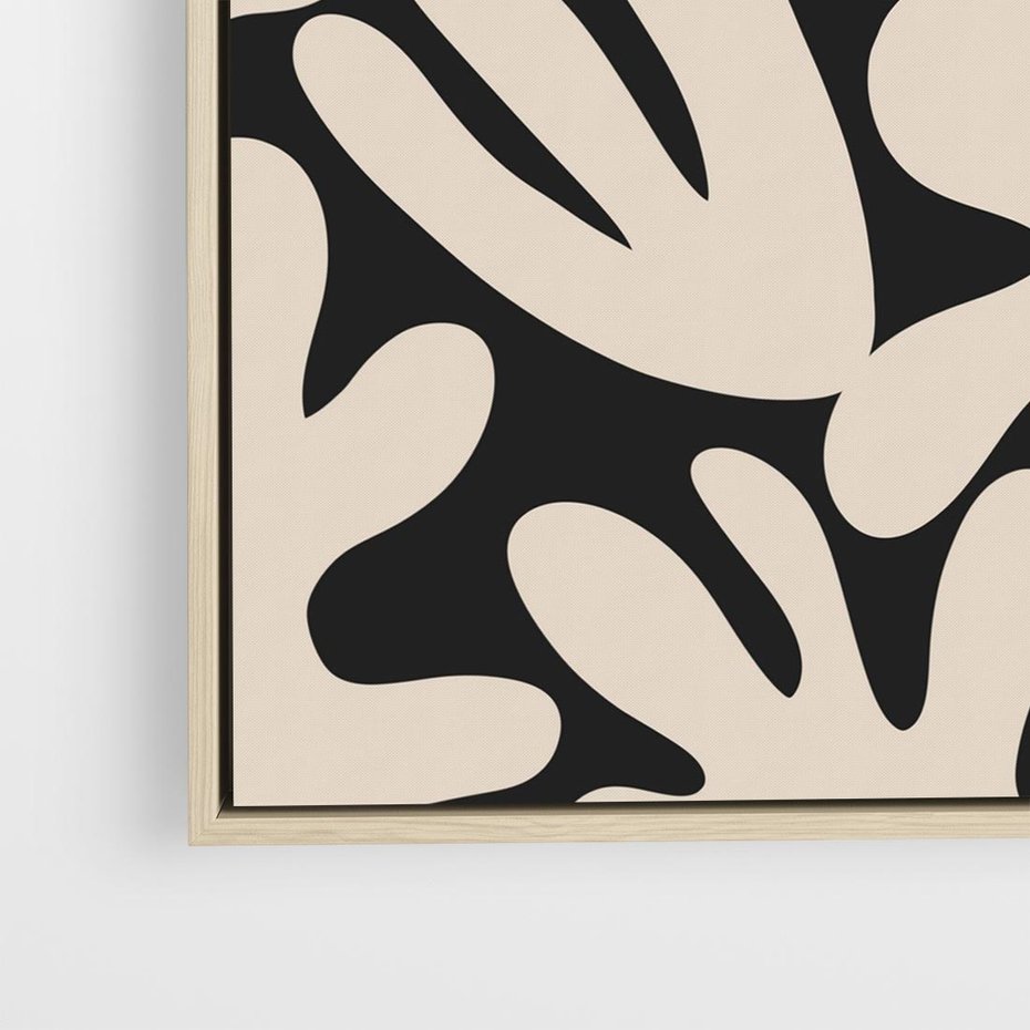 Obraz w ramie 80x80 - Księga Ukrytych Widoków - abstrakcyjne czarno białe formy, minimalizm - rama drewno