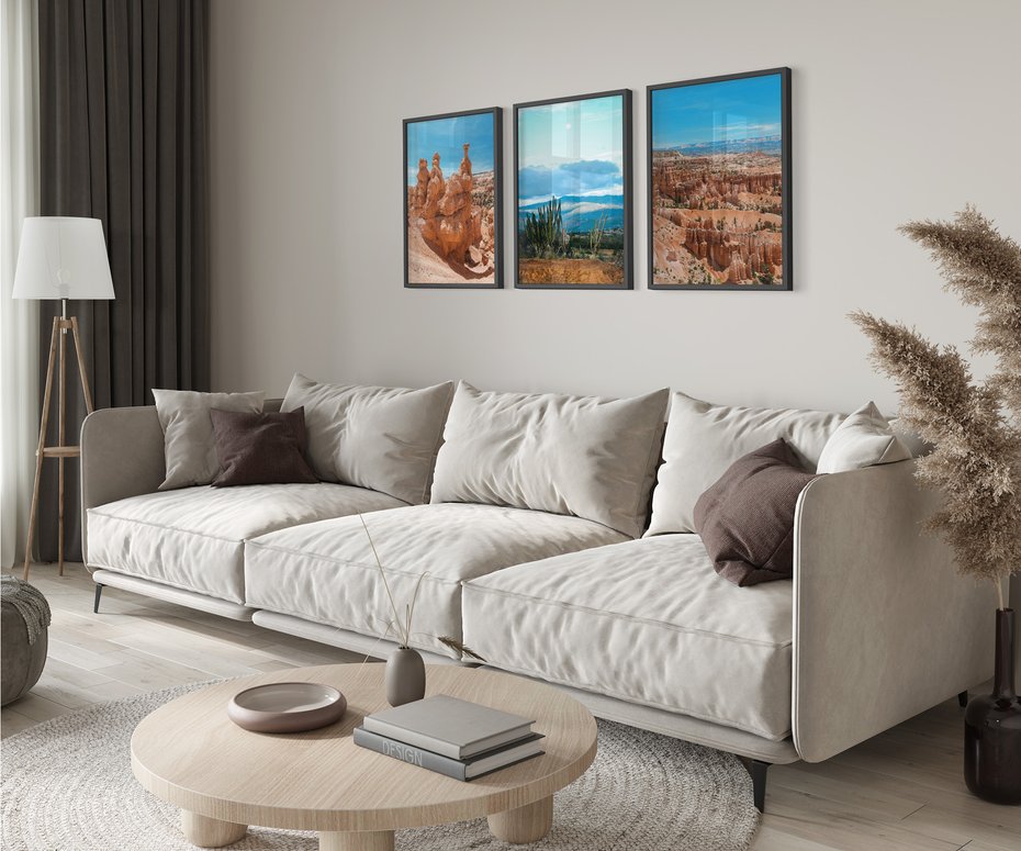 Zestaw obrazy w ramie 40x50 galeria - Kanion, pustynia, widok, pejzaż - rama czarna