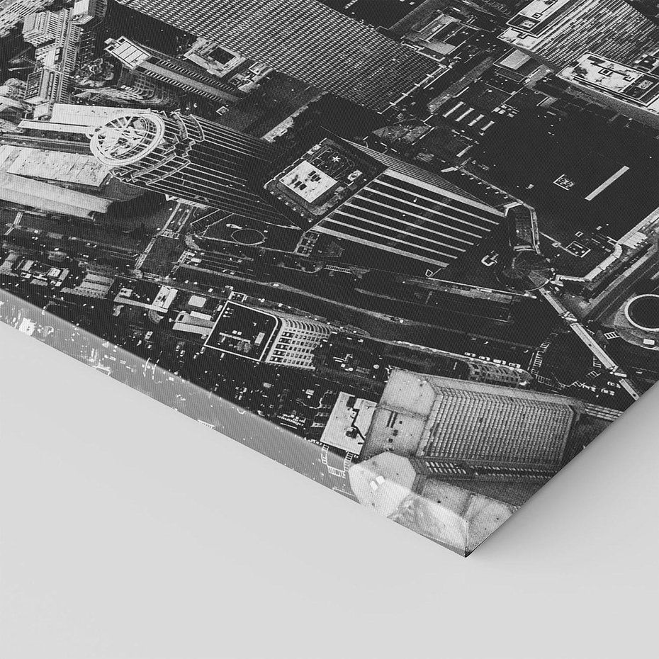 Obraz na płótnie 50x50 - Kontrastujące miasto - miasto, biało