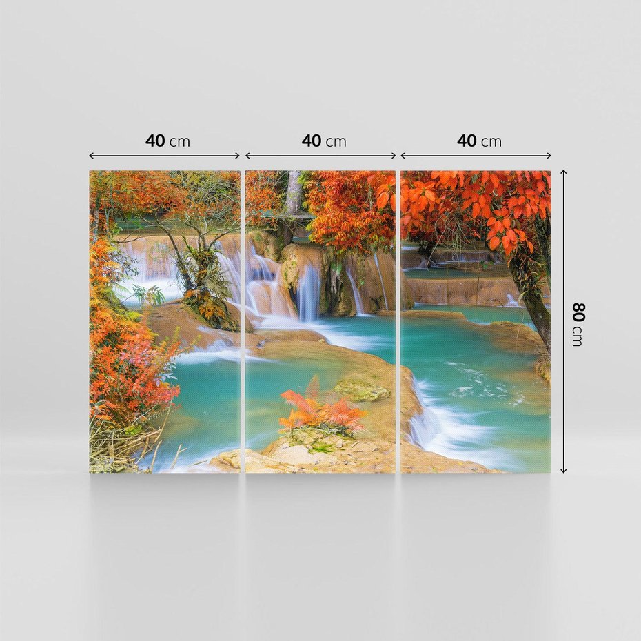 Obraz na płótnie 120x80 - Urok laotańskiego wodospadu - Laos, Azja