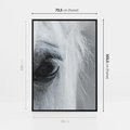 Obraz w ramie 70x100 - Oko Mocy - czarno białe zdjęcie, zbliżenie makro na oko konia - rama czarna