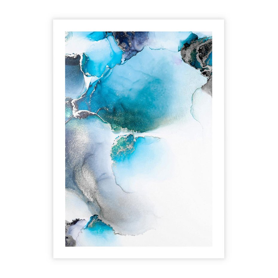 Plakat bez ramy 40x50 - Marmur złotą akwarelą - marmur, akwarela