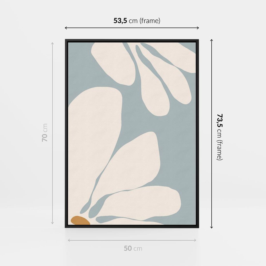 Obraz w ramie 50x70 - Pastelowe Marzenia Kwiatów - kwiaty, nowoczesne i minimalistyczne - rama czarna