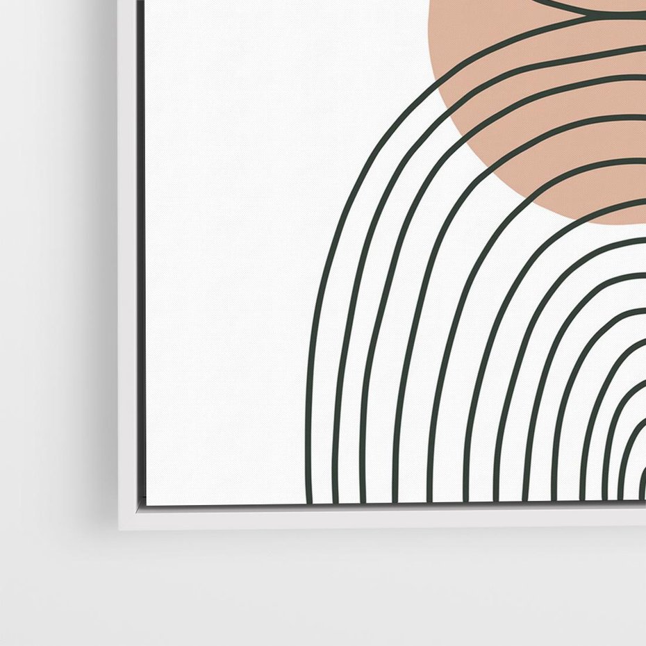 Obraz w ramie 80x80 - Przenikające Widzenia - półkola, koło - rama biała