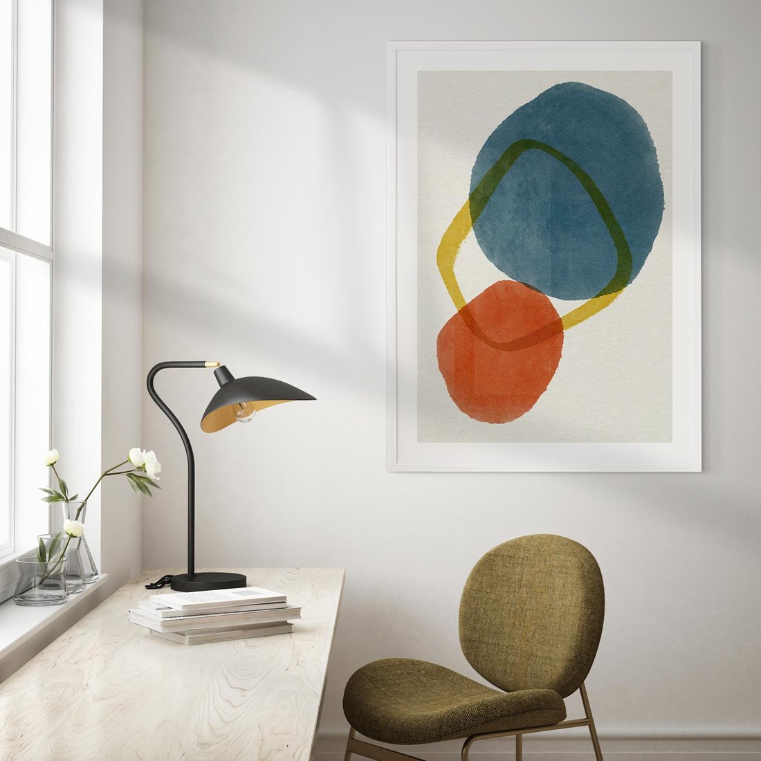 Plakat bez ramy 30x40 - Modernistyczna Abstrakcja: Kolorowe Plamy - abstrakcja, modern