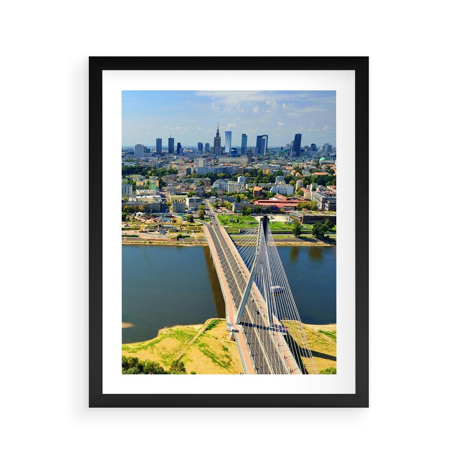 Plakat w ramie 40x50 - Most w metropolii - most, miato - rama czarna