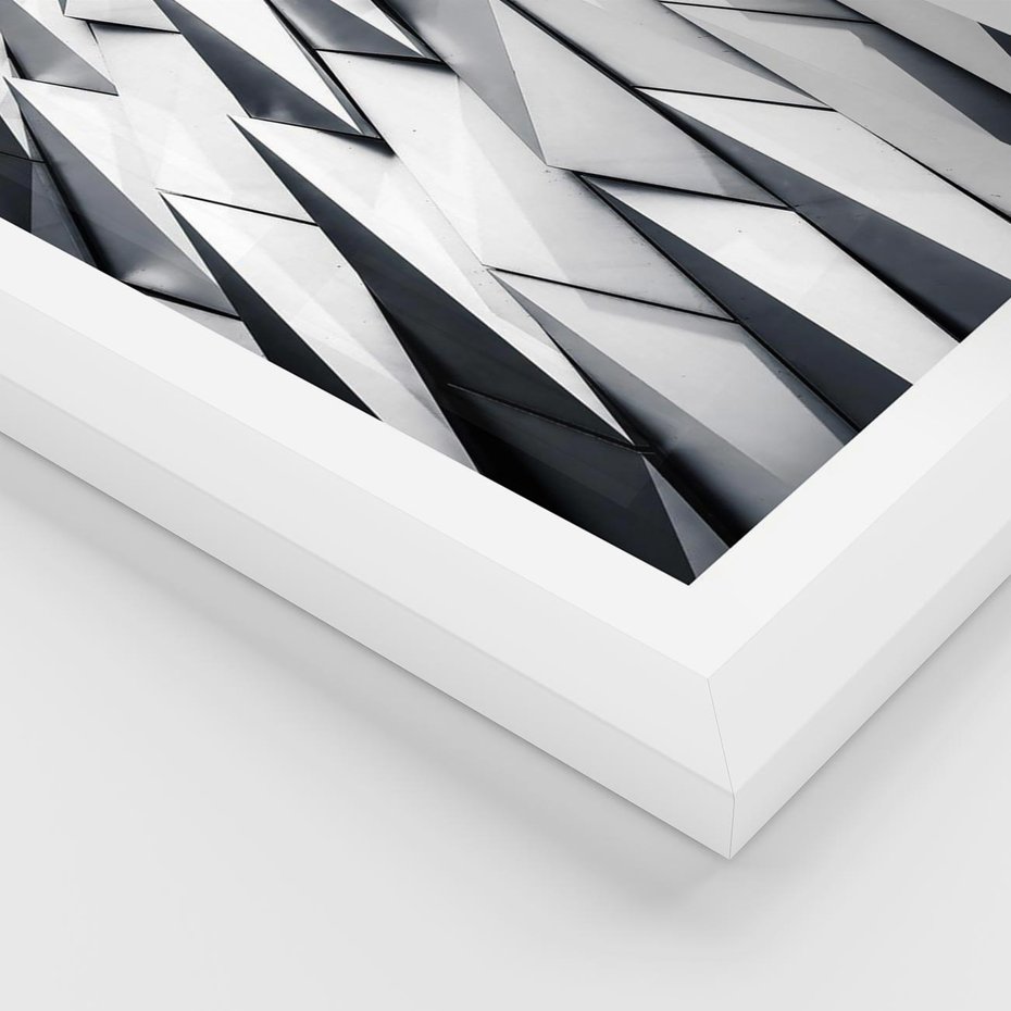 Plakat w ramie 50x70 - Geometryczna Nowoczesność - nowoczesna architektura, gemetryszne formy - rama biała