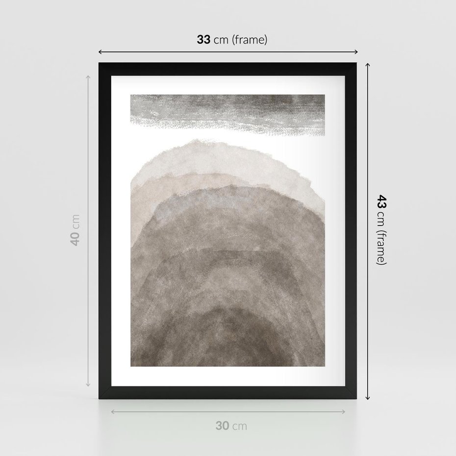 Plakat w ramie 30x40 - Przenikające Kształty - rozmyte cienie, abstrakcja - rama czarna