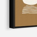 Obraz w ramie 70x100 - Wewnętrzne Spektrum - geometryczne boho kształty na brązowym, karmelowym tle - rama czarna