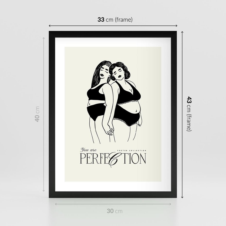 Plakat w ramie 30x40 - Siła i Wspólnota - nowoczesna sztuka kobieca, plakat - rama czarna