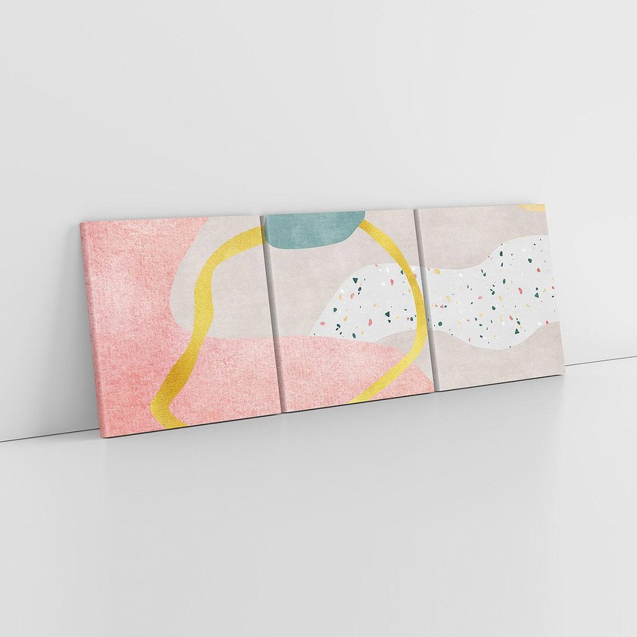 Obraz na płótnie 120x40 - Ekspresja w ruchu pędzla - abstrakcja, połączenie kształtów