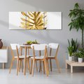 Obraz na płótnie 90x30 - Ponadczasowy Urok - złote, liście