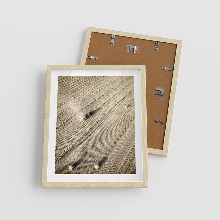 Plakat w ramie 40x50 - Rolnicza Praca - pole, traktor - rama drewno