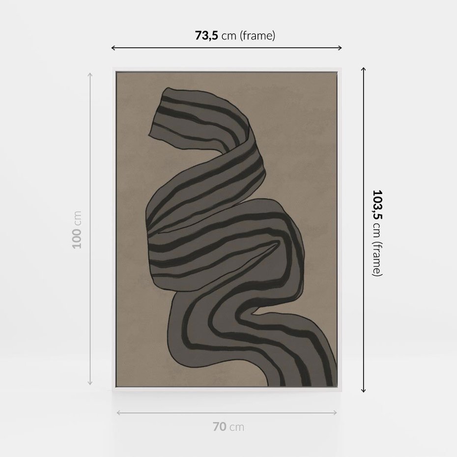 Obraz w ramie 70x100 - Niezwykłe Przesilenia - nowoczesna geometryczna sztuka, loftowe wnętrze - rama biała