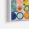 Obraz w ramie 50x70 - Rozkwitające Wzory Abstrakcji - abstrakcyjny obraz, mnogość kolorów - rama biała