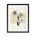 Plakat w ramie 50x70 - Kwiatowe Płótno - kwiaty, typografia - rama czarna