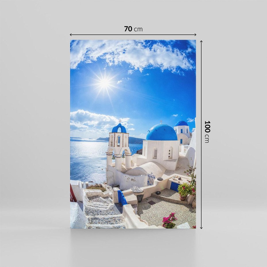 Obraz na płótnie 70x100 - Uroki Santorini we Włoszech - Santorini, Włochy