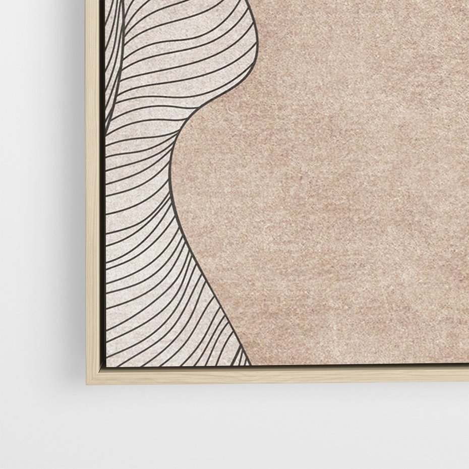 Obraz w ramie 70x100 - Symfonia uczuć i kształtów - delikatna kompozycja, falujące linie - rama drewno