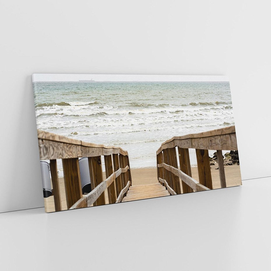 Obraz na płótnie 140x70 - Morze i drewniany pomost - morze, pomost