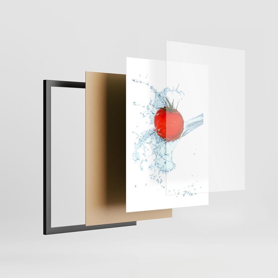 Plakat w ramie 50x70 - Apetyczna KuchniaNowoczesna Ekspresja - pomidor, jedzenie - rama czarna