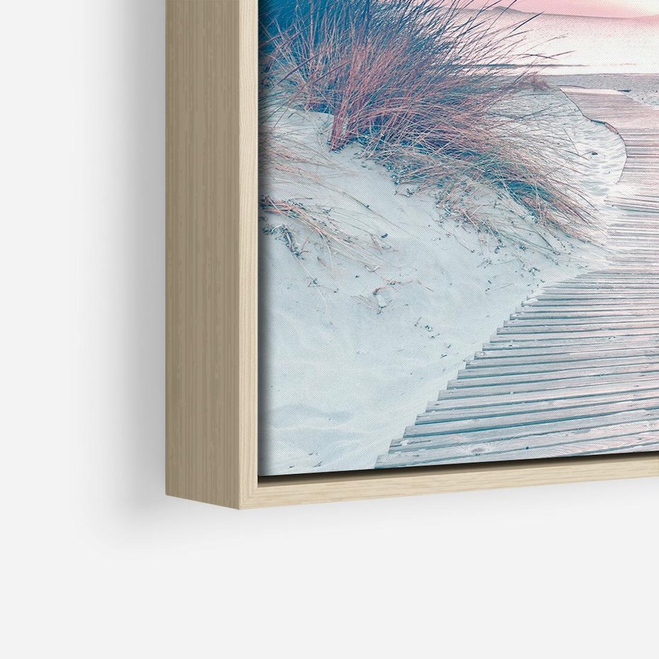 Obraz w ramie 50x50 - Magia Zachodu Słońca - fotografia, stonowane kolory - rama drewno