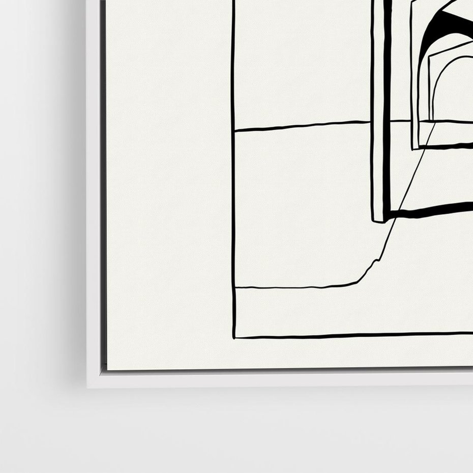 Obraz w ramie 80x80 - Poezja światła i cienia - nowoczesna sztuka, minimalistyczny styl - rama biała