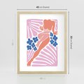 Plakat w ramie 40x50 - Opowieść Ognistych Rytów - nowoczesny kobiecy akt, graficzne kształty - rama drewno