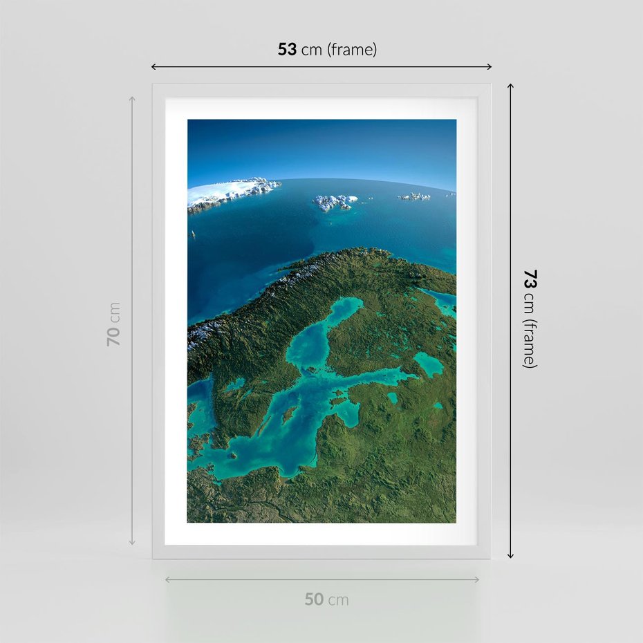 Plakat w ramie 50x70 - Beztroski widok na ocean - widok, ocean - rama biała