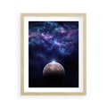 Plakat w ramie 40x50 - Kosmos - Ziemia i Księżyc - kosmos, ziemia - rama drewno