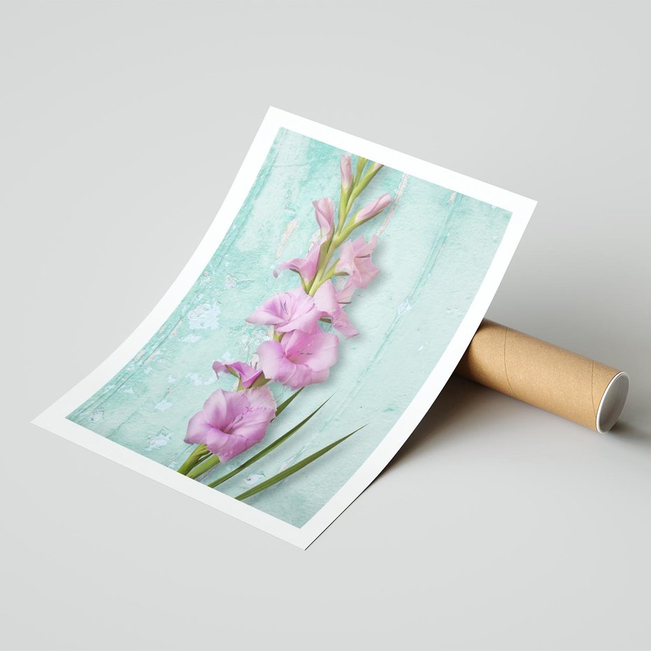 Plakat bez ramy 21x30 - Piękno w delikatności - kwiaty, różowe