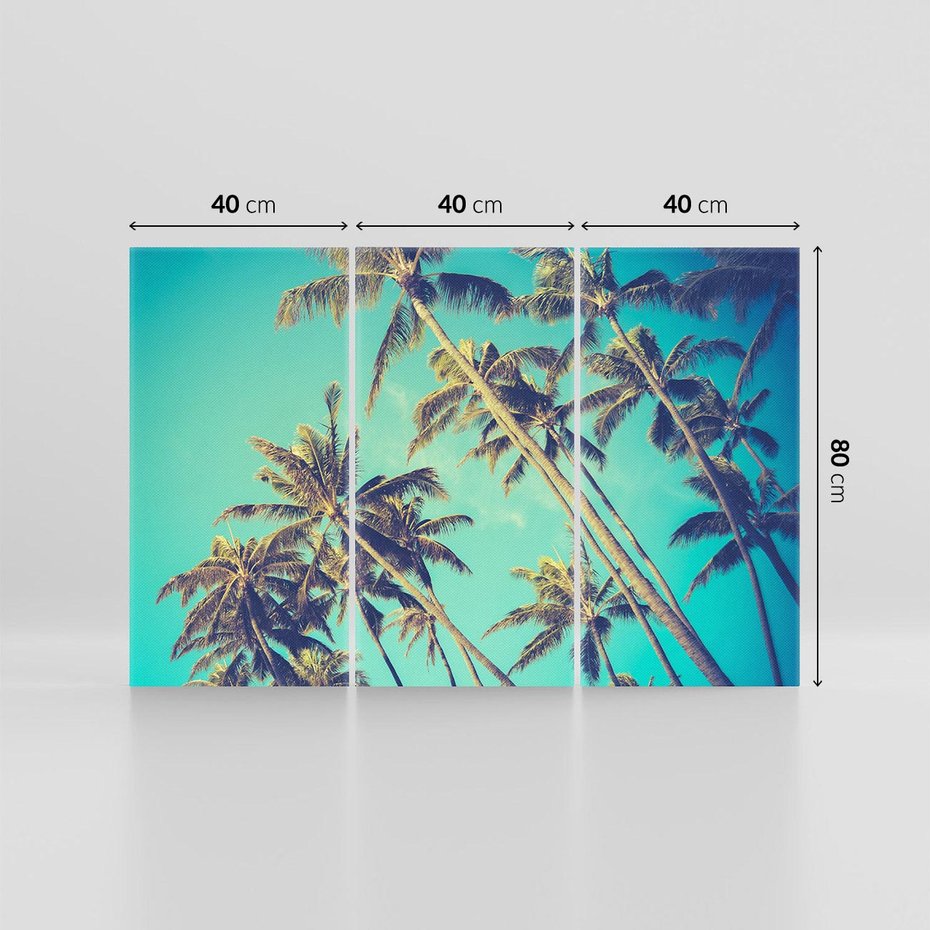 Obraz na płótnie 120x80 - Tropikalne palmy w krainie słonecznych wakacji - palmy, tropiki