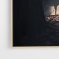 Obraz w ramie 50x70 - Sarnie Skoki - zdjęcie, klimatyczny las - rama drewno