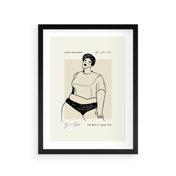 Plakat w ramie 50x70 - Elegancja Kobiecej Formy - nowoczesna sztuka kobieca, plakat - rama czarna