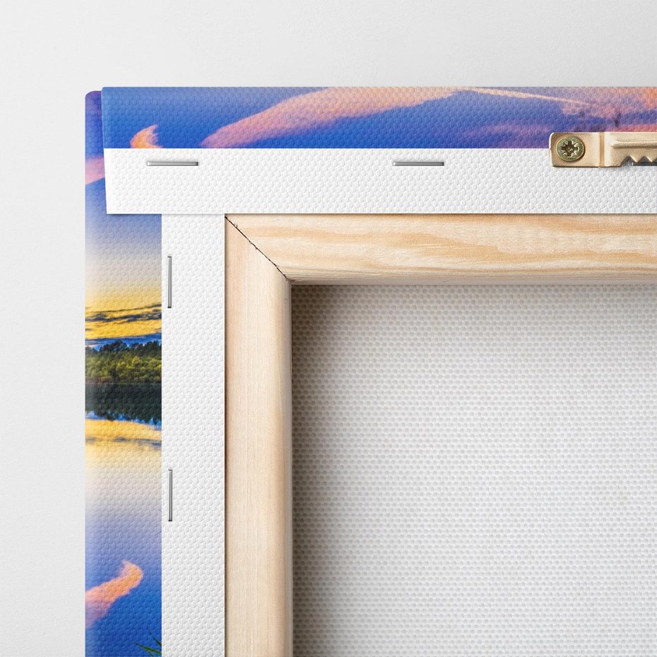 Obraz na płótnie 60x60 - Magiczny zachód słońca nad jeziorem - zachód, słońca