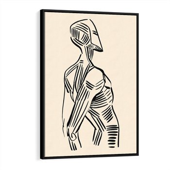 Obraz w ramie 50x70 - Eksploracja Wizualna - szkic, czarno biały - rama czarna