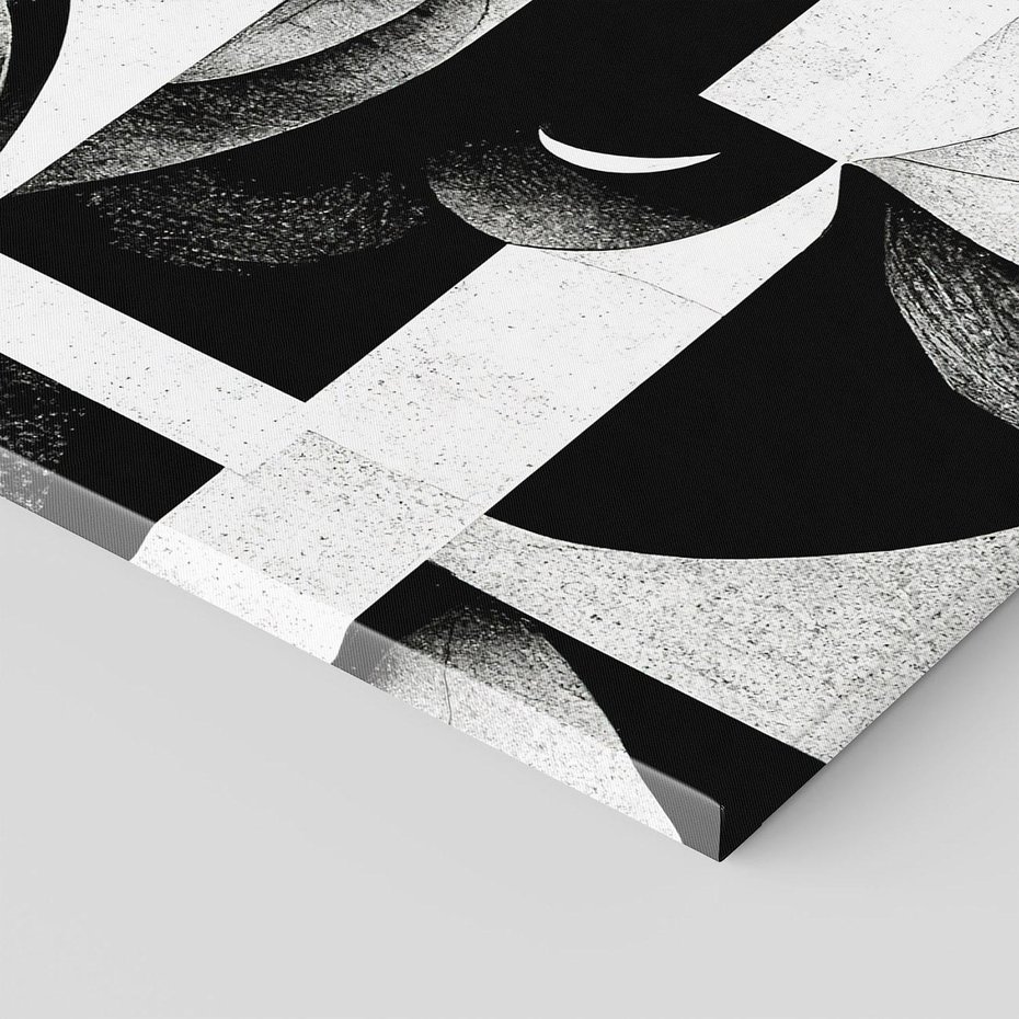 Obraz na płótnie 100x70 - Harmonia świateł i cieni - abstrakcja czarno biała, geometria