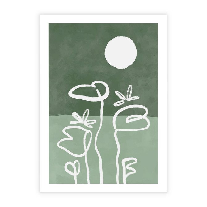 Plakat bez ramy 21x30 - Wibracje Naturalnej Równowagi - zielony plakat, roślinne inspiracje
