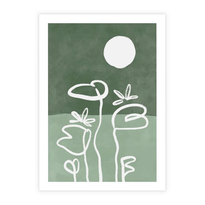 Plakat bez ramy 30x40 - Wibracje Naturalnej Równowagi - zielony plakat, roślinne inspiracje