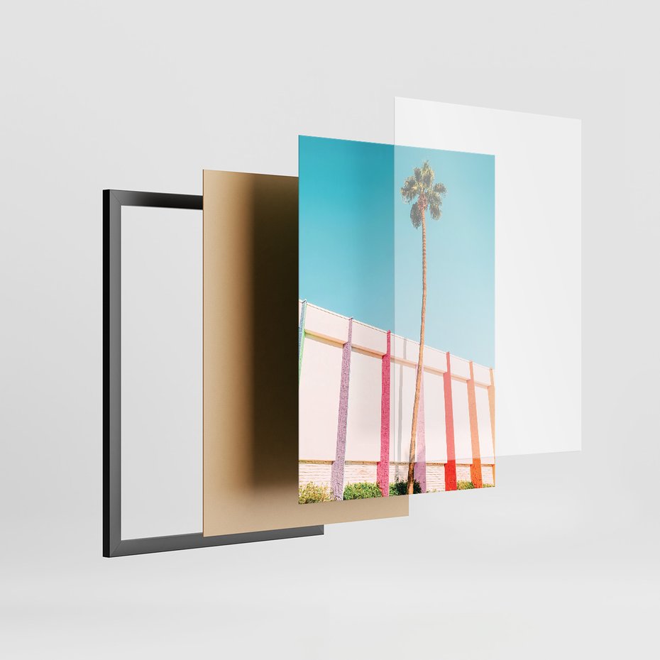 Zestaw obrazy w ramie 40x50 galeria - Kolorowe, balony, plaża, wakacje - rama czarna