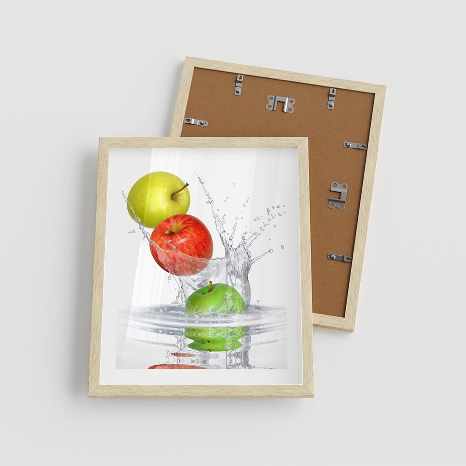 Plakat w ramie 40x50 - Jabłkowa Fantazja - owoce, jabłka - rama drewno