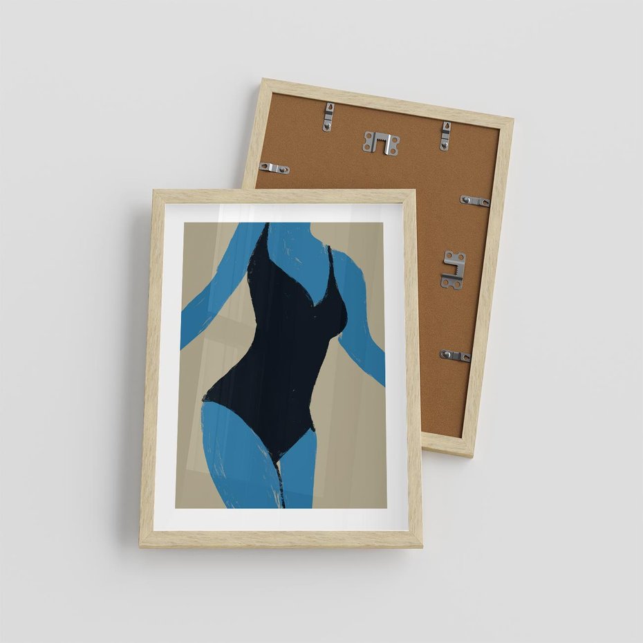 Plakat w ramie 30x40 - Zaklęta Kompozycja - abstrakcyjny plakat, nowoczesna sztuka - rama drewno