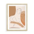 Plakat w ramie 50x70 - Sztuka Prostoty - kobieta, szkic - rama drewno