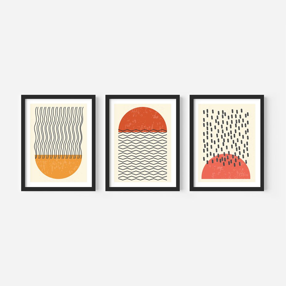 Zestaw obrazy w ramie 40x50 galeria - Graficzne, plakaty, nowoczesne - rama czarna