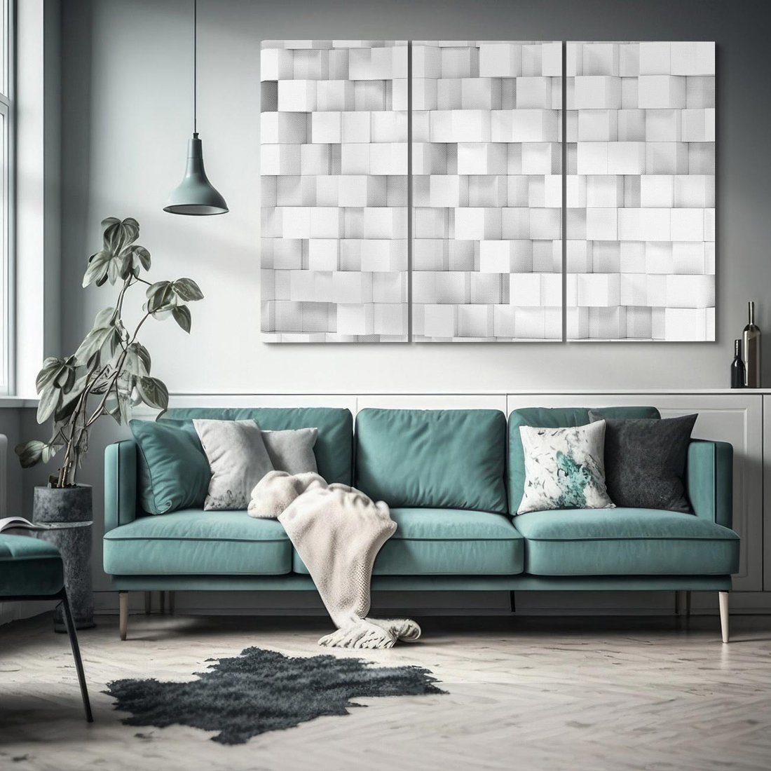 Obraz na płótnie 120x80 - Gra form i kolorów - 3D, abstrakcja