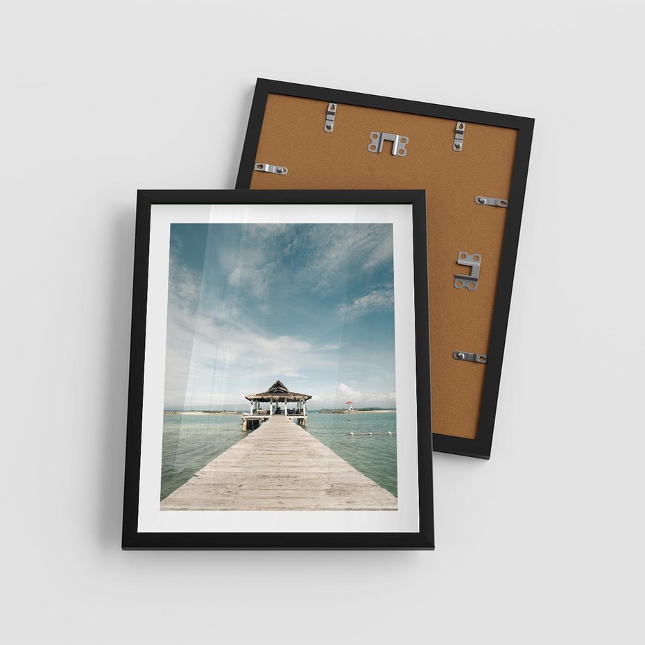 Plakat w ramie 40x50 - Magia Morza i Piękno Plaży - Hawaje, morze - rama czarna